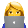 Woman using laptop emoji