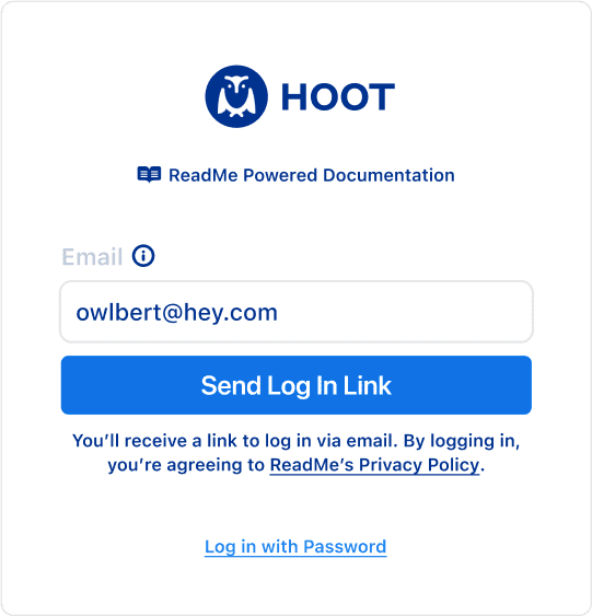 Enter your email to send a login link