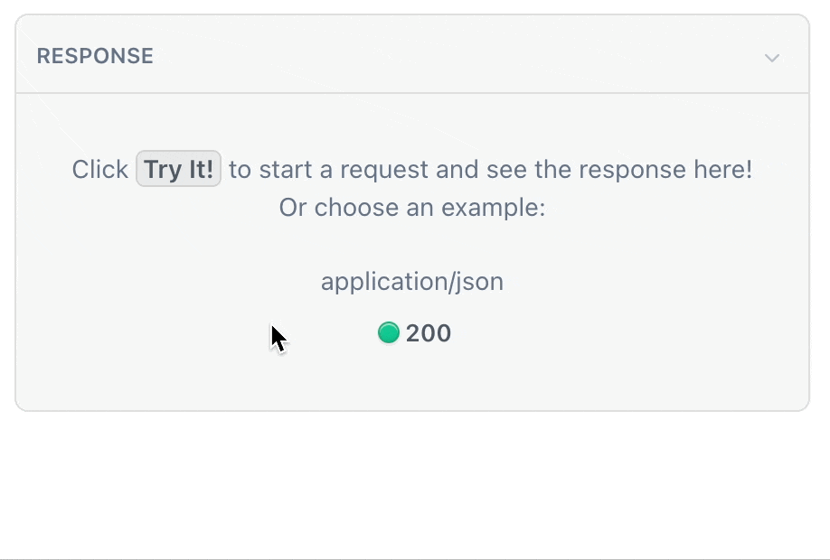 Detail view of a 200 response code