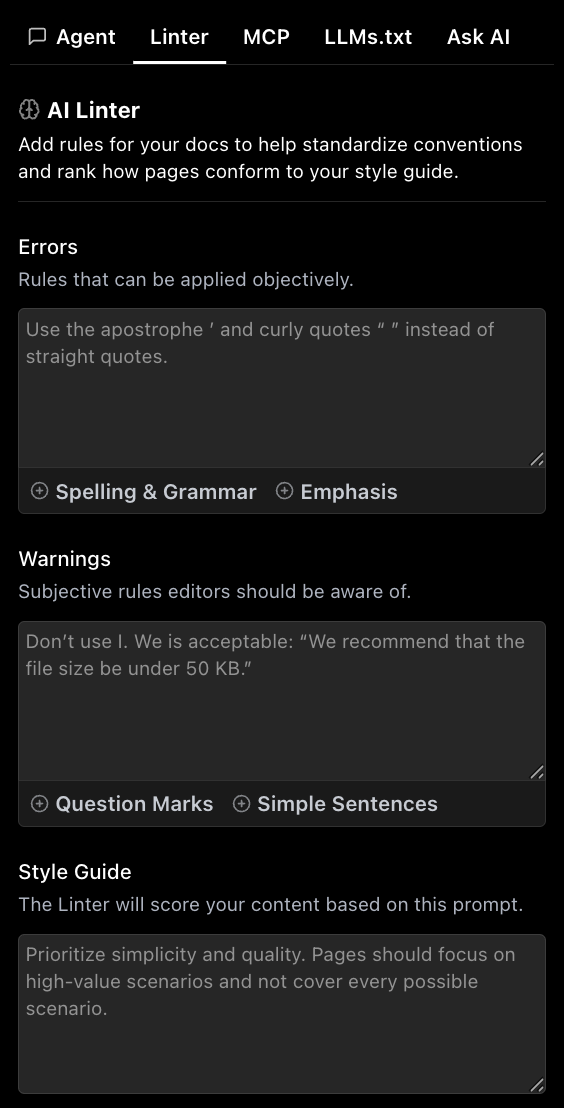 Linter configuration