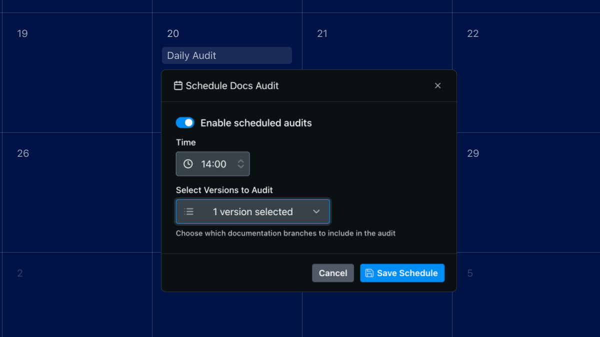 Schedule Docs Audit