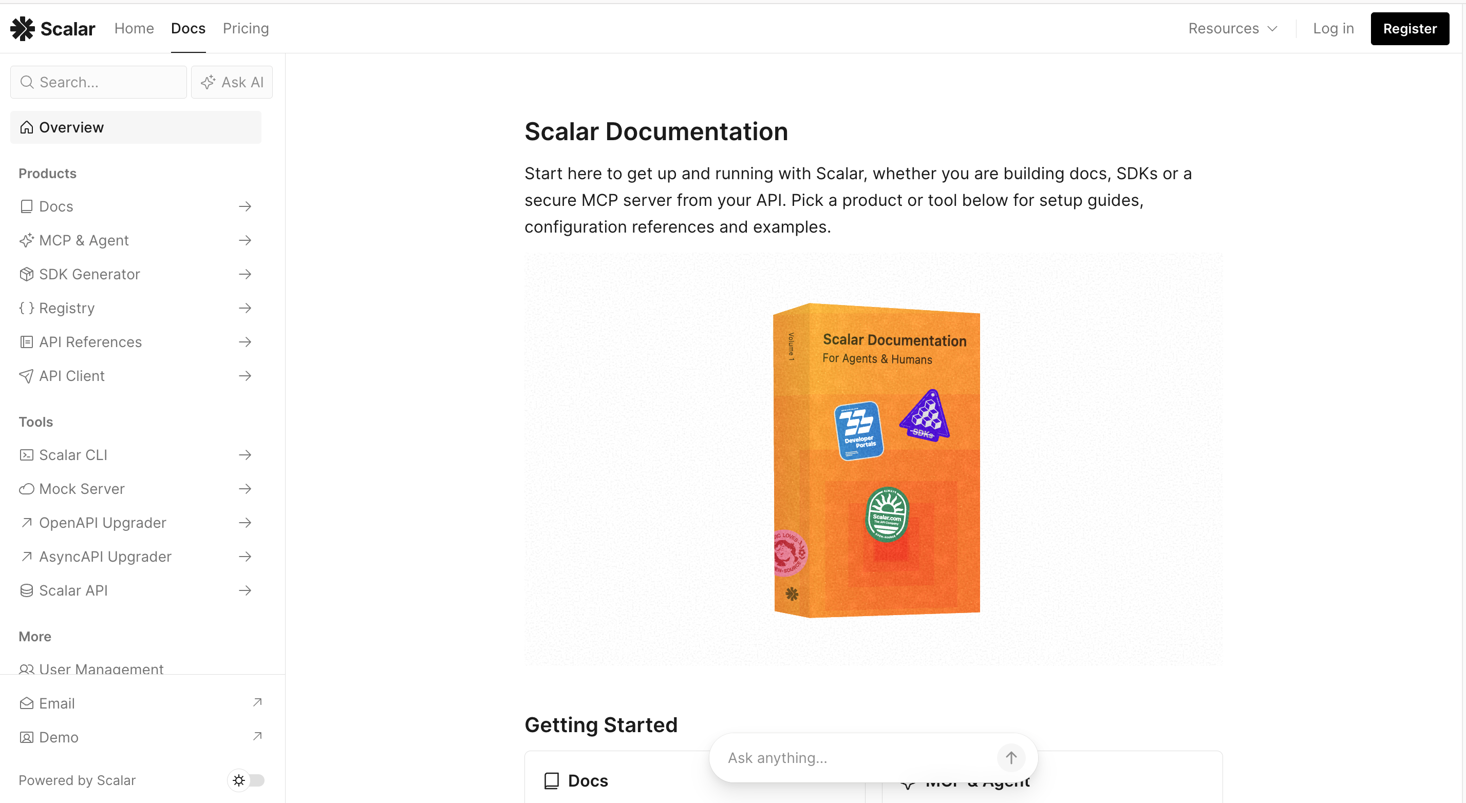 Scalar documentation overview for agents and humans